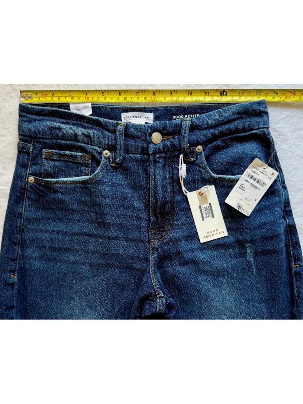 GOOD AMERICAN NWT GOOD PETITE INDIGO704 BOOTCUT JEAN. SIZE 4/27 - Picture 11 of 15